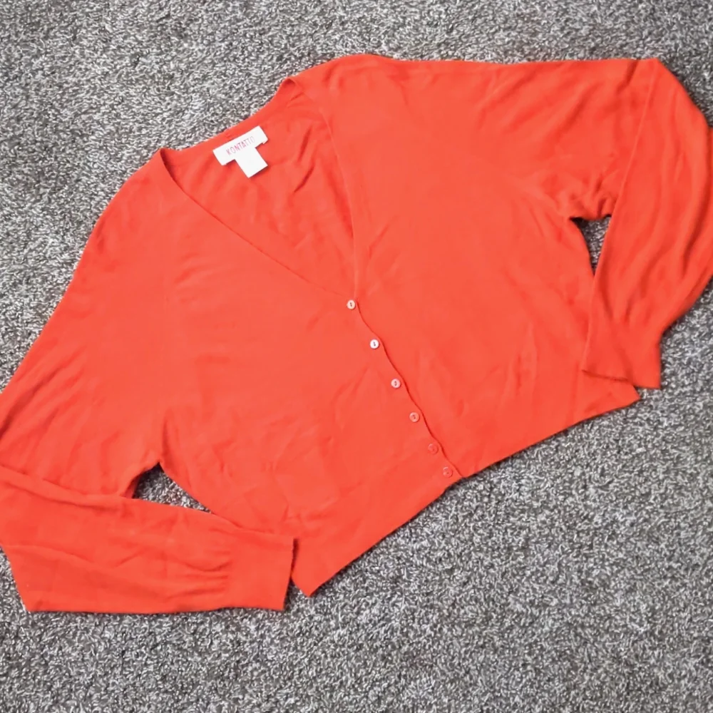 Gorgeous Kontatto Red/Orange Cropped Doleman Cardigan, Size M - Picture 1 of 6